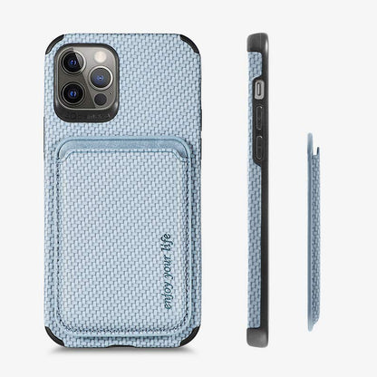 Magnetic Phone Wallet for iPhone – Fiber Texture Case with Card Holder