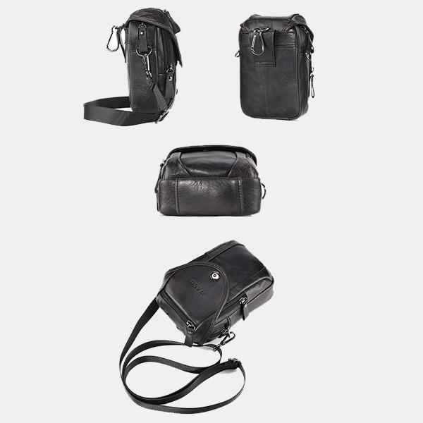 Men's Genuine Leather Phone Purse – Crossbody & Waist Bag for Daily Use