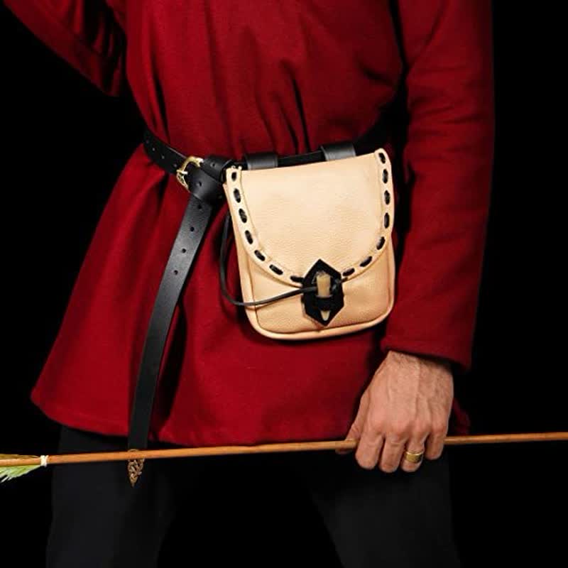 Renaissance Belt Pouch Holster - EDC Leather Waist Bag Cosplay Coin Purse - VOTVO