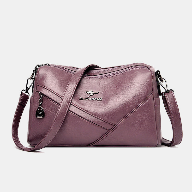 Retro Medium Sling Shoulder Bag for Women – Soft PU Leather Crossbody Handbag